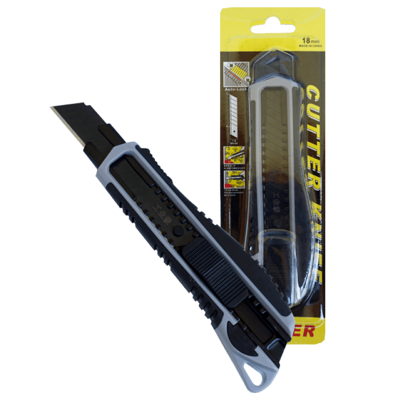 Cutter profesional cu lama segmentata 18 mm si grip cauciucat